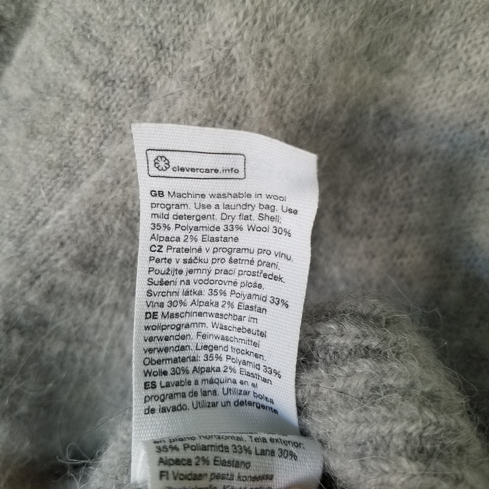 & Other Stories Light Gray V-Neck Fuzzy Cropped Cardigan - Picture 12 of 13